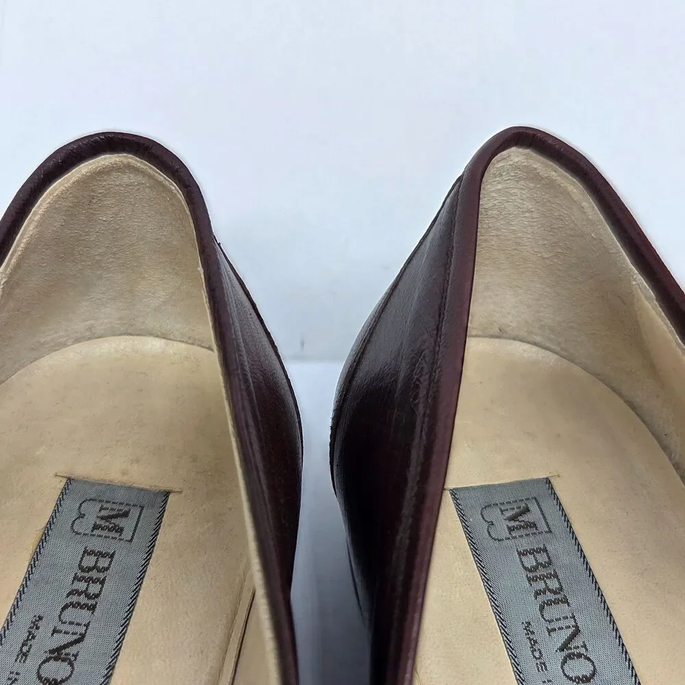 Bruno Magli 29920 Legacy Mens Brown Leather Tassel Italian Loafers Size US 8 M